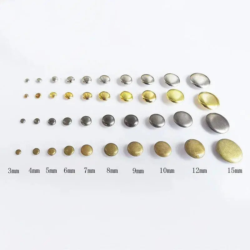Metal Rivets Round Rivet Set For Leather Craft Bags 100pc
