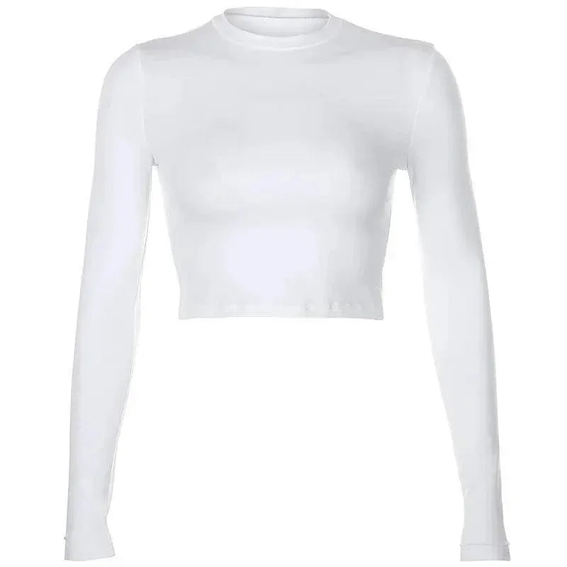 Korean Style Crop Top Tee Autumn Essential Wardrobe