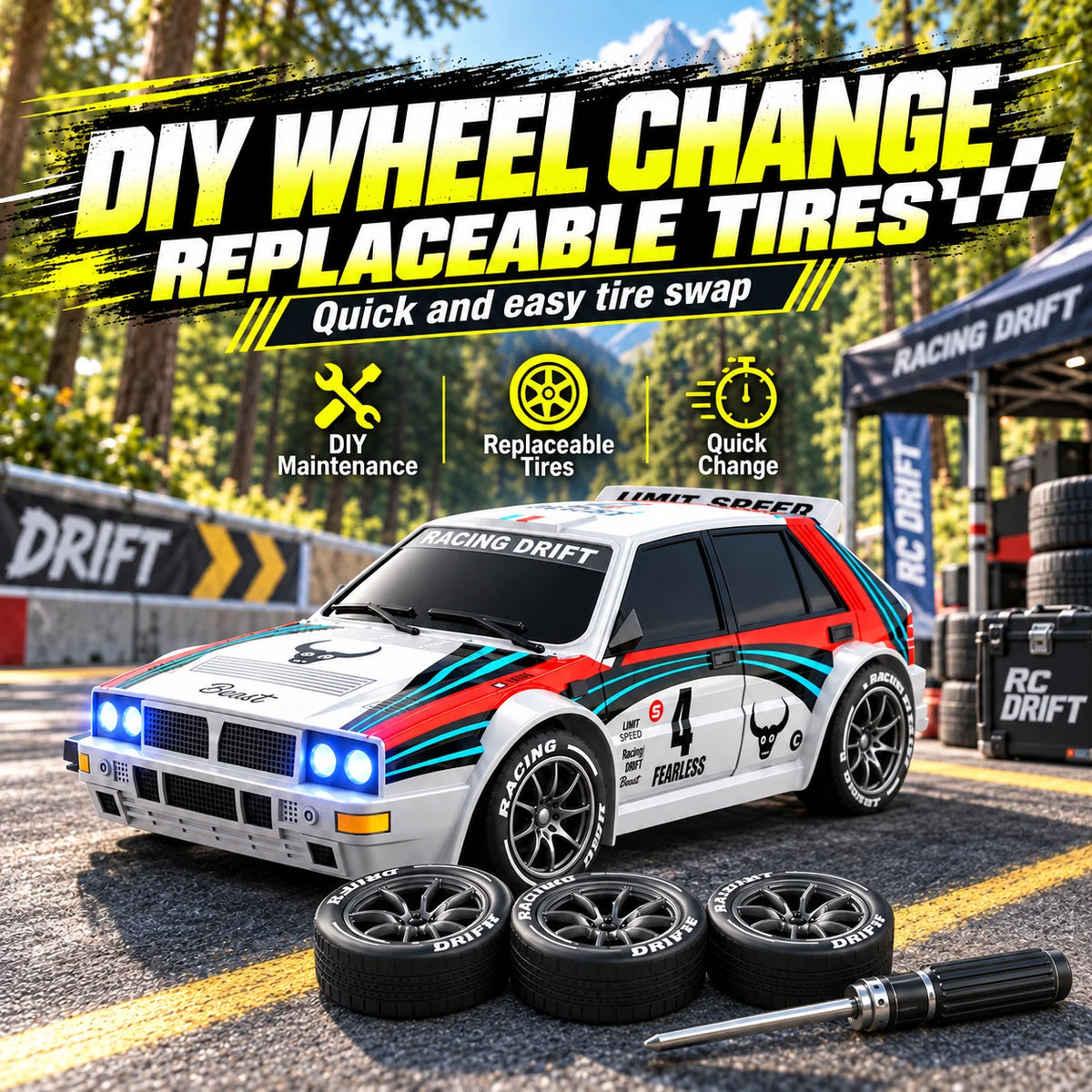 ZNLYRION RC Car Drifting Race Car Scale Wheel Drive Adjustable Speed — product view 8