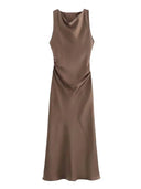 Satin Midi Dress For Women Comfort Fit