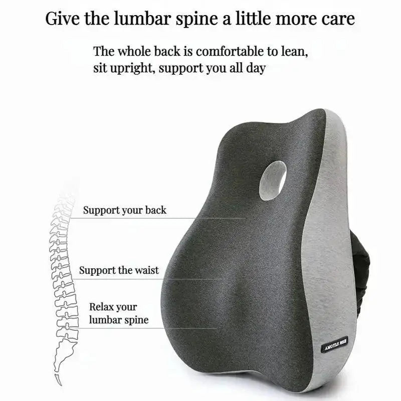 Ultimate Memory Foam Lumbar Support Cushion With Massage