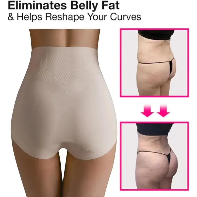 High Waisted Ice Silk Body Shaper Briefs For Comfort