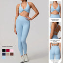 Yoga Set Women Breathable Hearuisavy Cross Bra