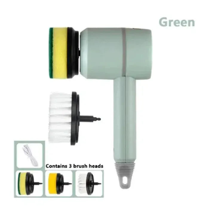 Electric Scrubber Brush Set USB Rechargeable Kit With Heads