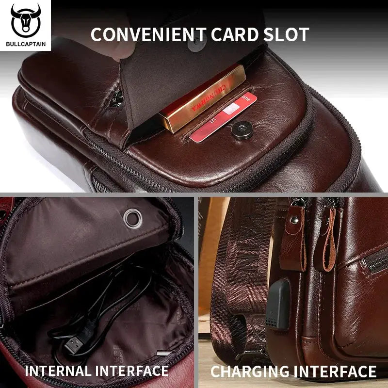 Bull Captain 2023 Leather Chest Bag Large Capacity XB 127