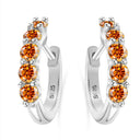 Moissanite Earrings in Sterling Silver Total Round