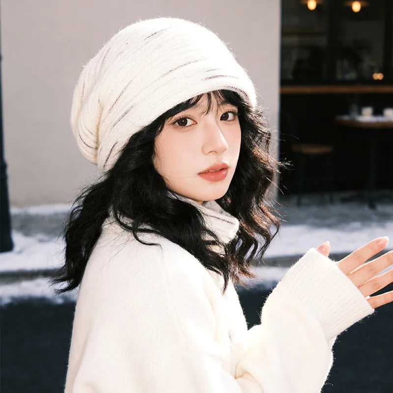 Striped Loose Knit Winter Hat