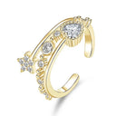 Gold Filled Moissanite Open Ring