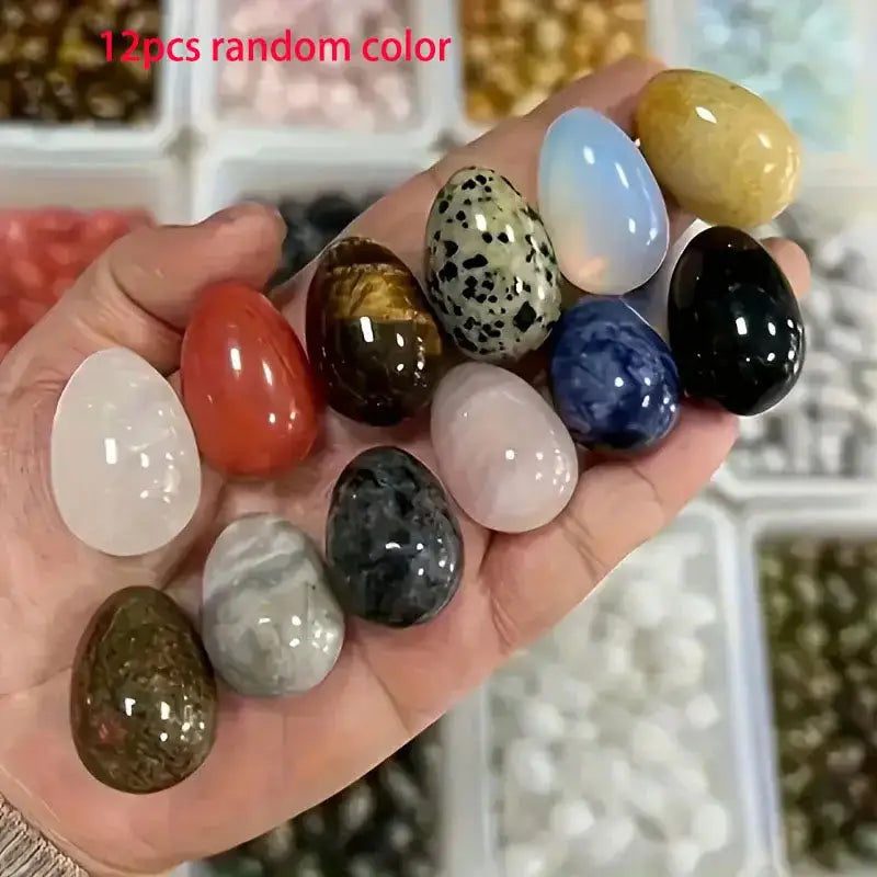 Egg Stones, Polished Crystal Stones, DIY Decorations, — product view 7