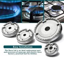 Gas Stove Burner Crown Flame Cap Set For Efficient Cooking