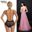 Elegant Backless Lace Bodysuit Deep V Neck Shapewear