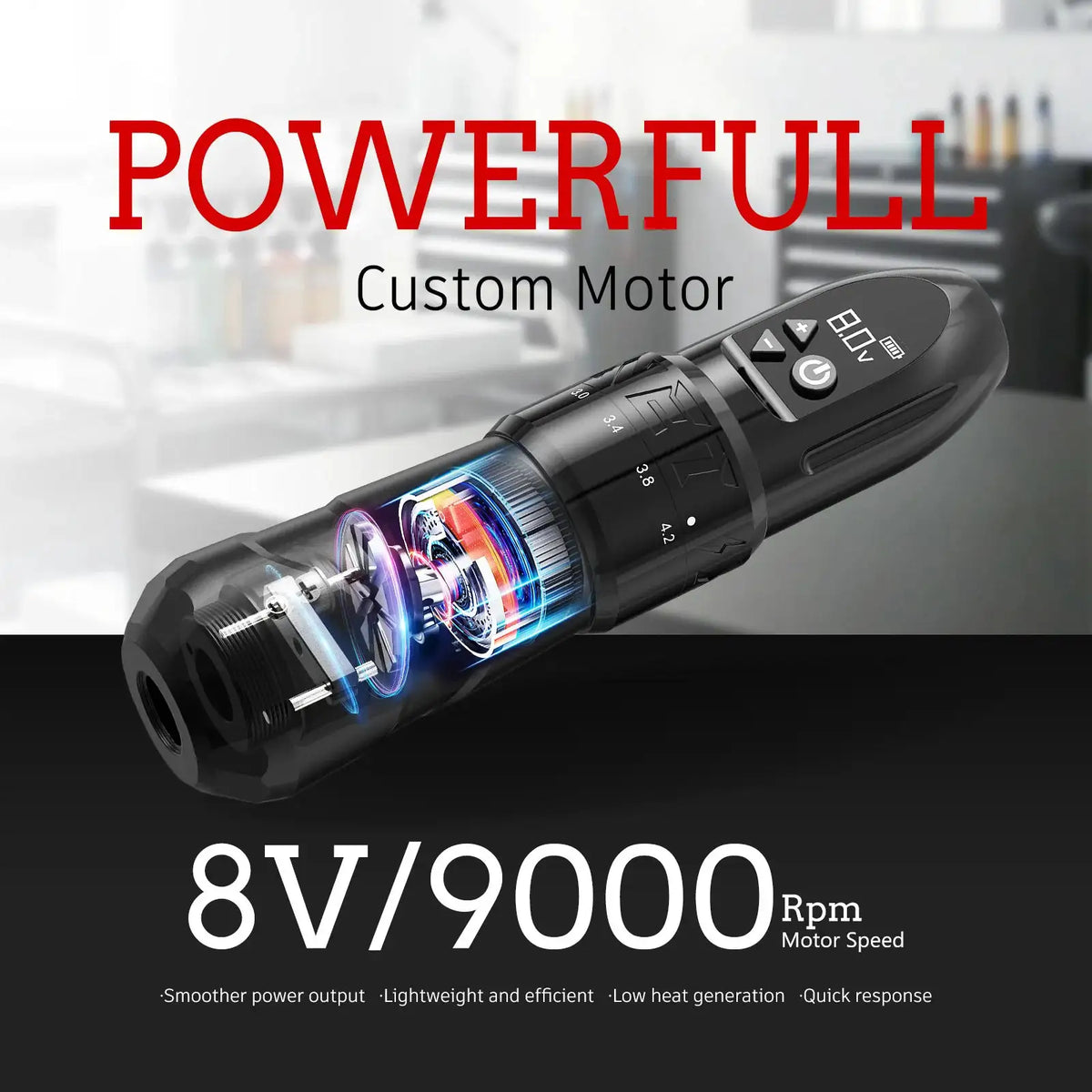 XNET F2 Wirless Tattoo Machine Pen 2.0-4.2mm Adjustable Stroke With Powerful Custom Motor 2400mAh Battery For Tattoo Artist