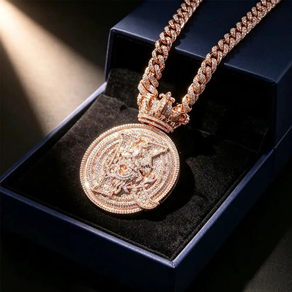 Hip Hop Cuban Chain King Bling Necklace Pendants For Rapper — product view 1