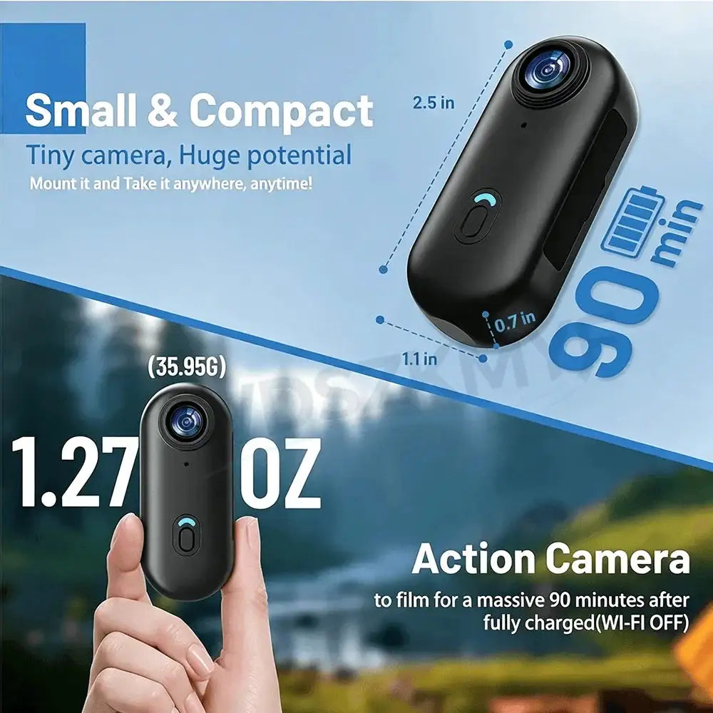 Mini 1080P/ 4K Pocket Magnetic POV Vlog Cam Body Chest Recorder Wireless WiFi Waterproof Action Camera Helmet Bicycle Sports