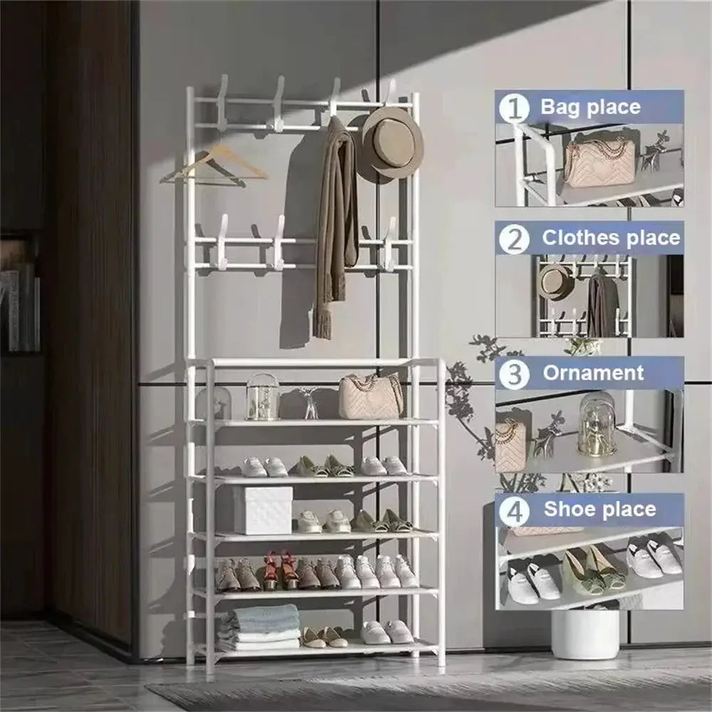 Multi Layer Clothes Hat Hangers Shoe Rack Organizer Shelf