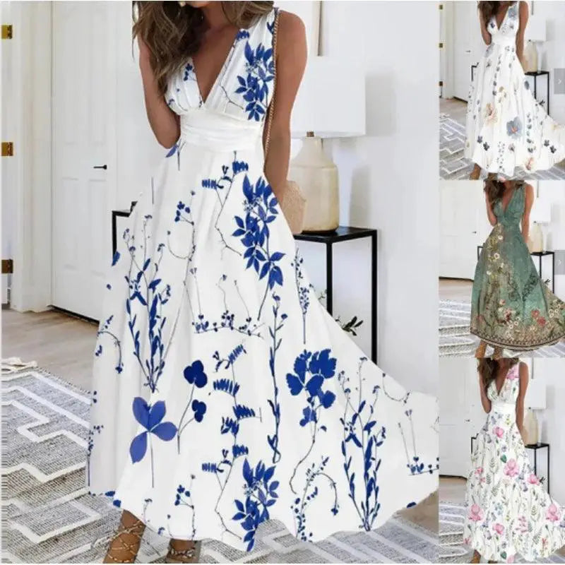 Bohemian V Neck Maxi Dress For Summer Chic Fashion