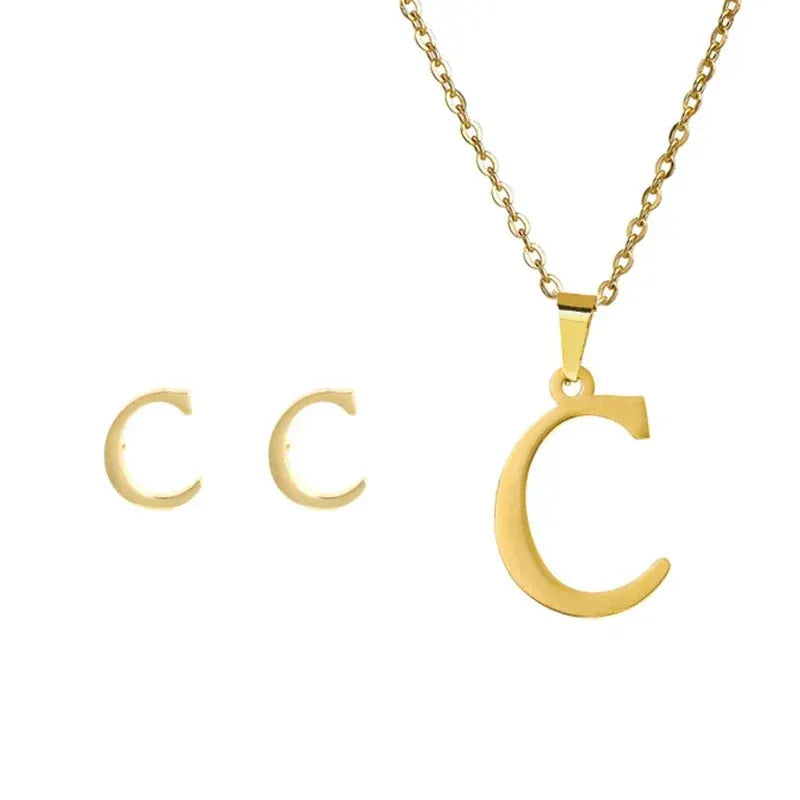 Custom Alphabet Necklace Set for Women — product view 16