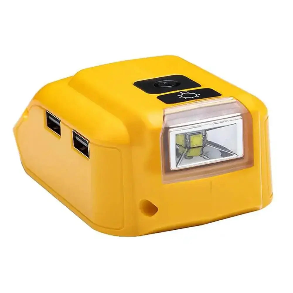 Multi Function Battery Adapter USB Power Bank LED Light Tool