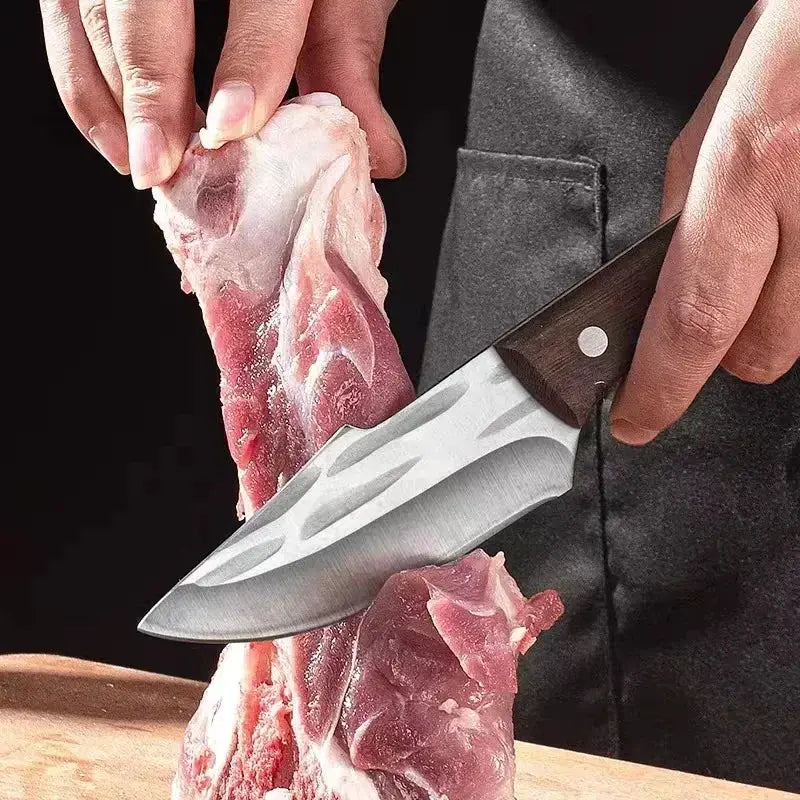 Handcrafted Stainless Steel Boning Knife and Meat Cleaver