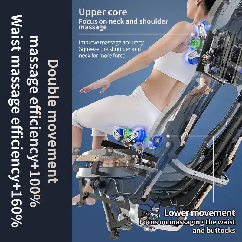 Massage Chair New 6D Jade Ultra Dual Movement High-End Luxury Full Body Shiatsu Foot Massager with Zero Gravity