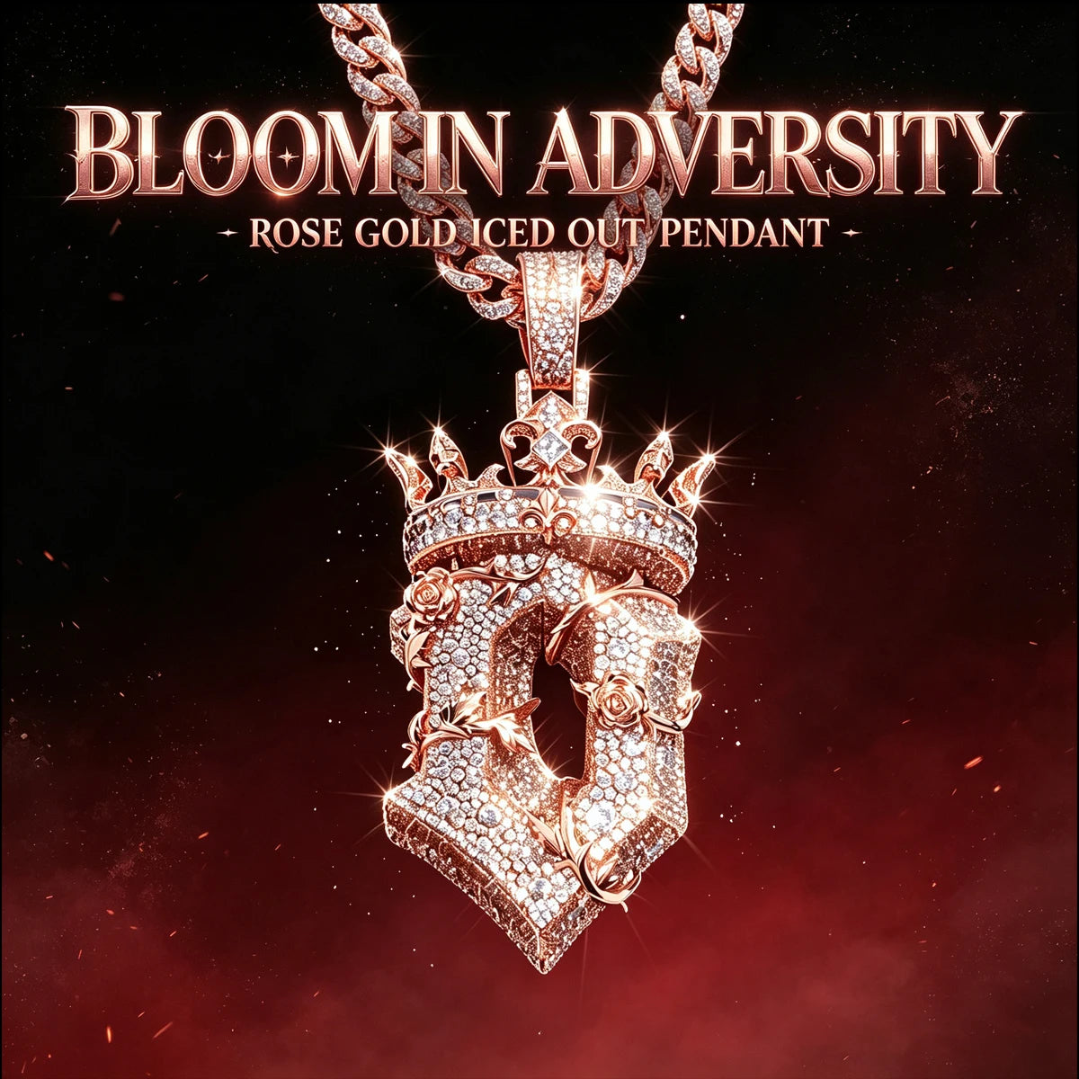 Iced Out Crown Rose Thorn