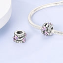 Charm Silver Plated Zircon Beads