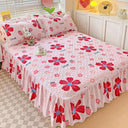 Bonenjoy Bed Skirt Cartoon Style Bed Cover Ruffled Lace