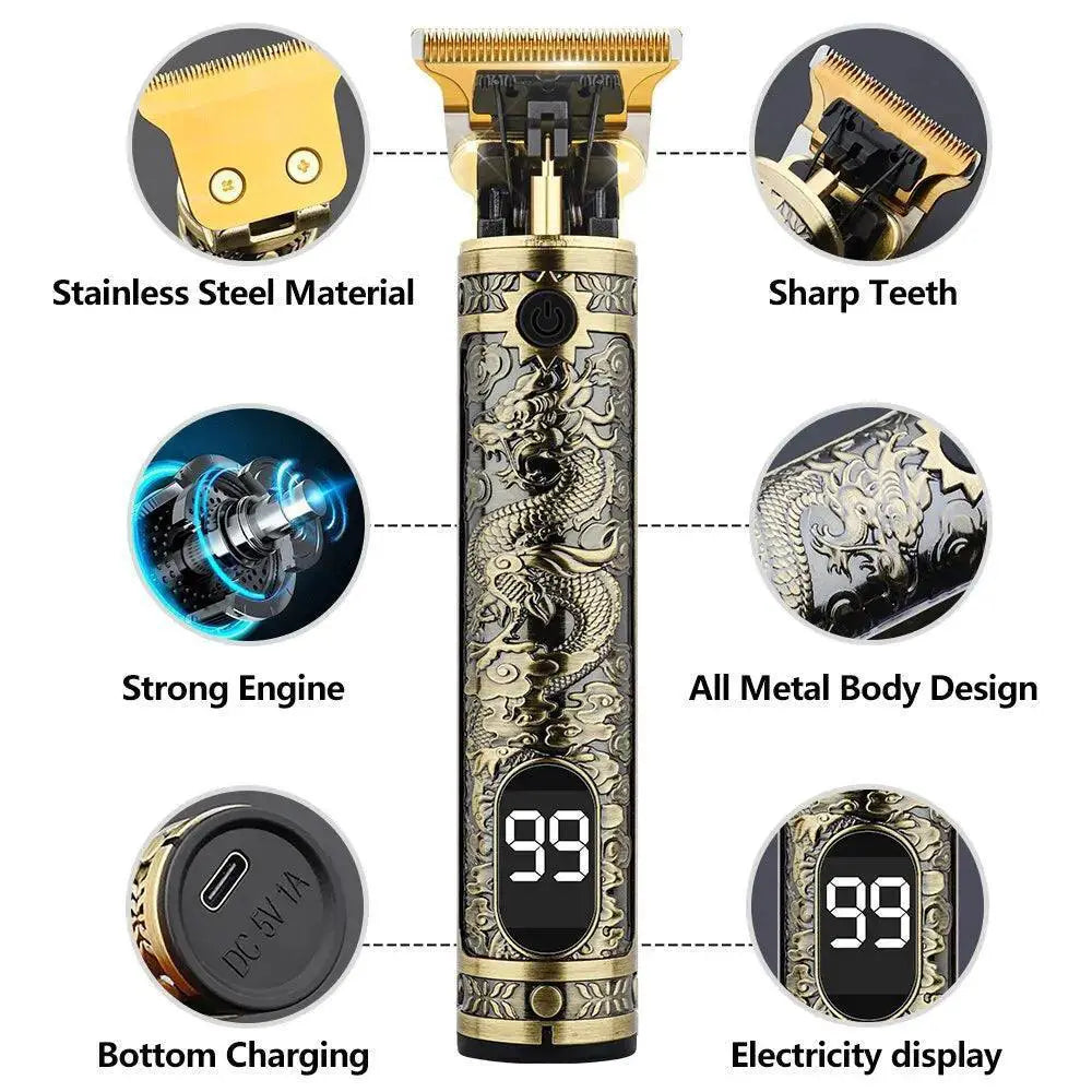 Vintage Dragon Hair Clipper Kit Stylish Grooming Tool 55