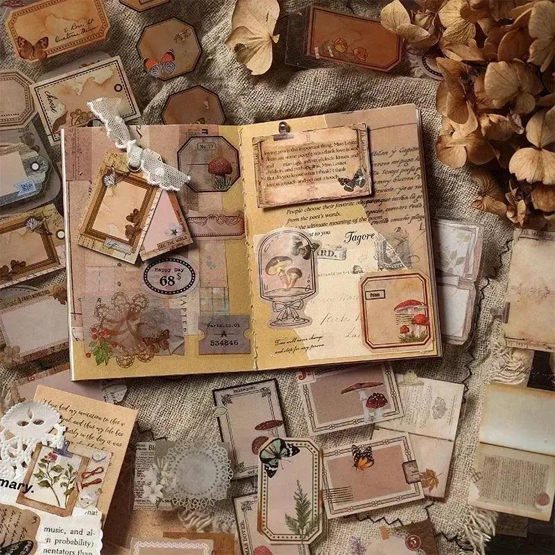 Vintage Floral Sticker Book for DIY Scrapbooking Joy