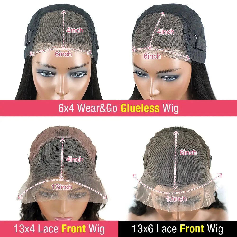 Pre Plucked Yaki Kinky Straight Lace Front Wig 200 Density
