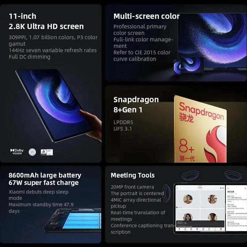 Mi Pad 6 Pro Tablet 11 Inch 2.8K Display Snapdragon 8 Gen 1