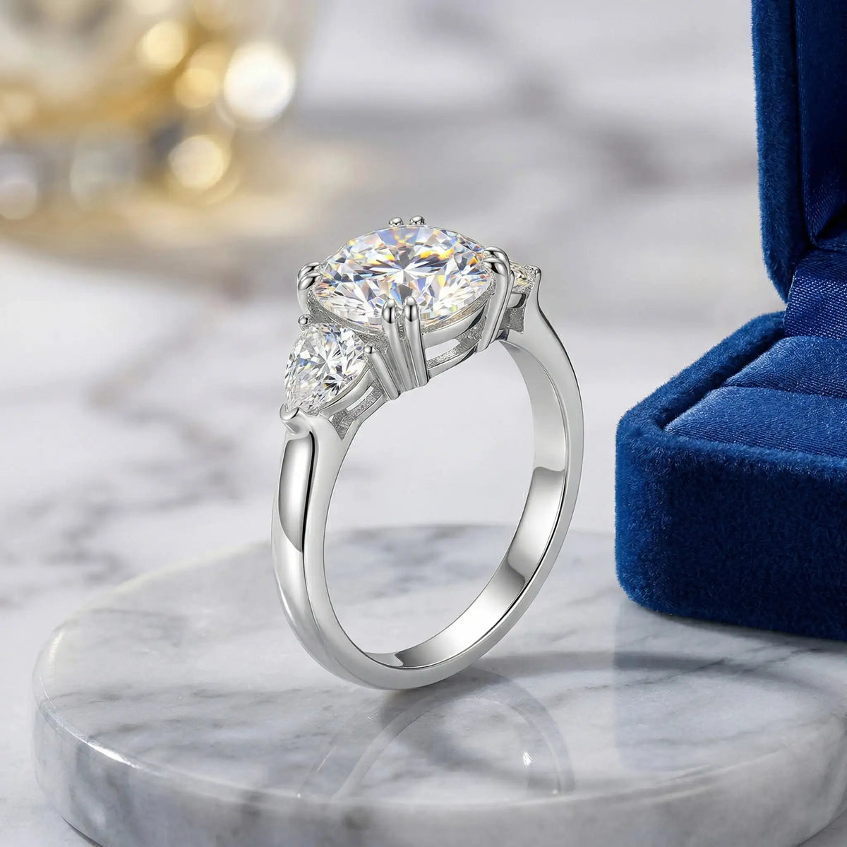Classic Three Stone Moissanite Ring — product image 3