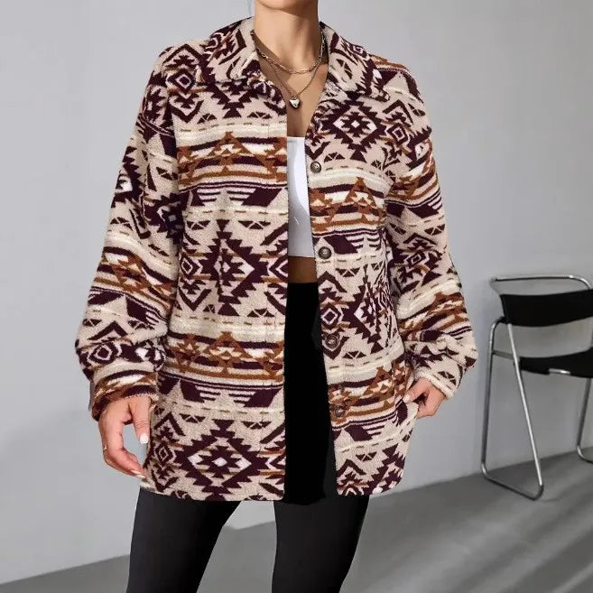 Tie Dye Notched Collar Jacket