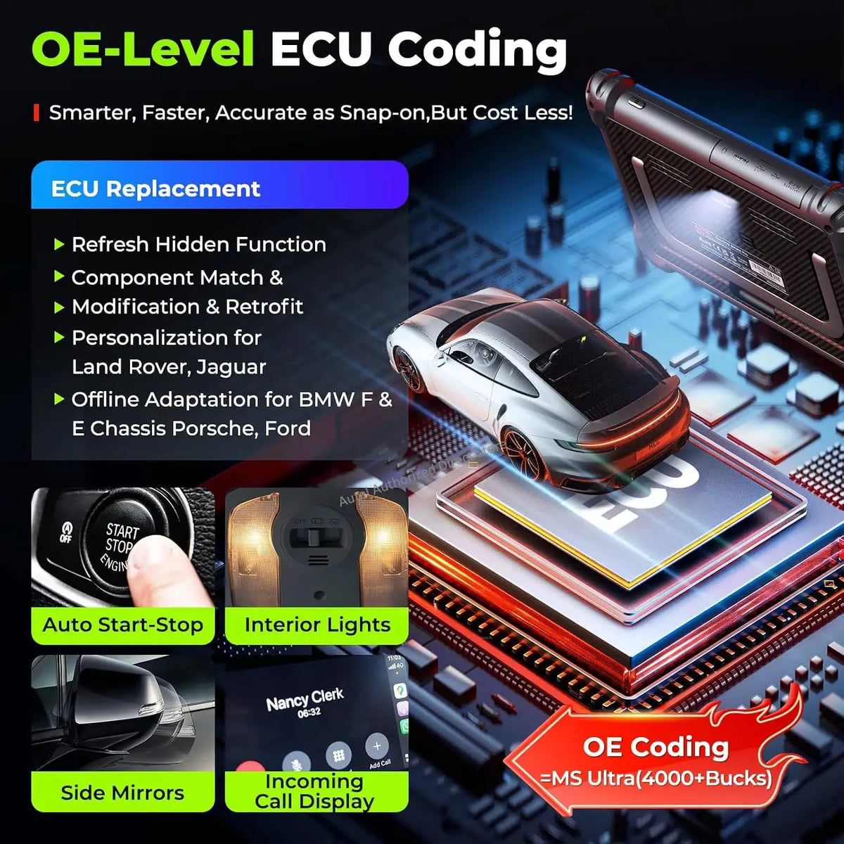 Autel MaxiCOM MK906 PRO2-TS Scanner, TPMS 2.0 ECU Coding as MS906 PRO2-TS, Bidirectional Diagnostic Tool, 36+ Service, CANFD&DoIP