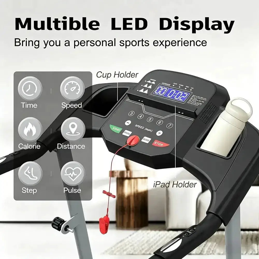 Incline Walking Pad Treadmill 3.0 HP, Quiet, Supports 350 lbs, App-Enabled, Pulse Sensor, LCD Display Holder