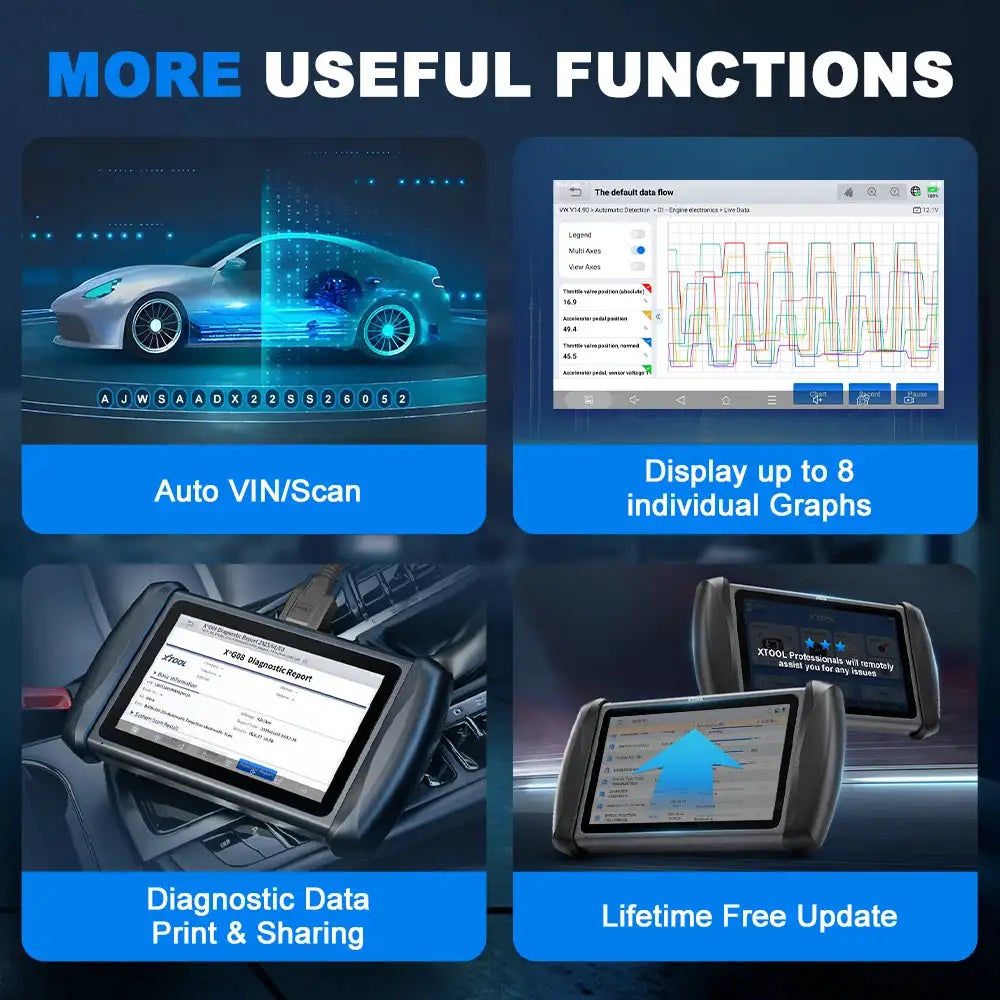 Lifetime Free Update XTOOL Inplus IP616 V2.0 Automotive Scanner Key Programmer BI-direction Diagnostic Tool with 34+ Resets FCA