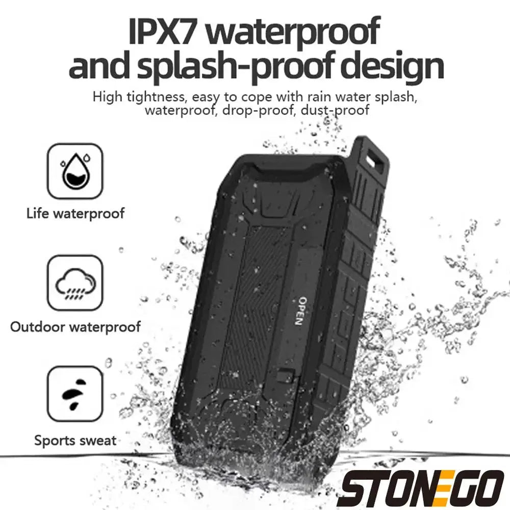Portable Outdoor Bluetooth Speaker High Power Subwoofer Wireless Waterproof USB Music Player Support AUX TF Card for Camping Travel Party Beach Hiking Loud Stereo Sound Deep Bass Easy to Carry for Home Outdoor Use Great Gift