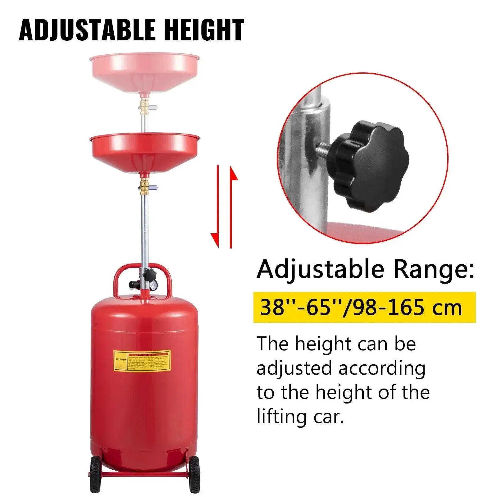 Vevor 20 Gallon Waste Oil Drain Tank Air Operated Drainer