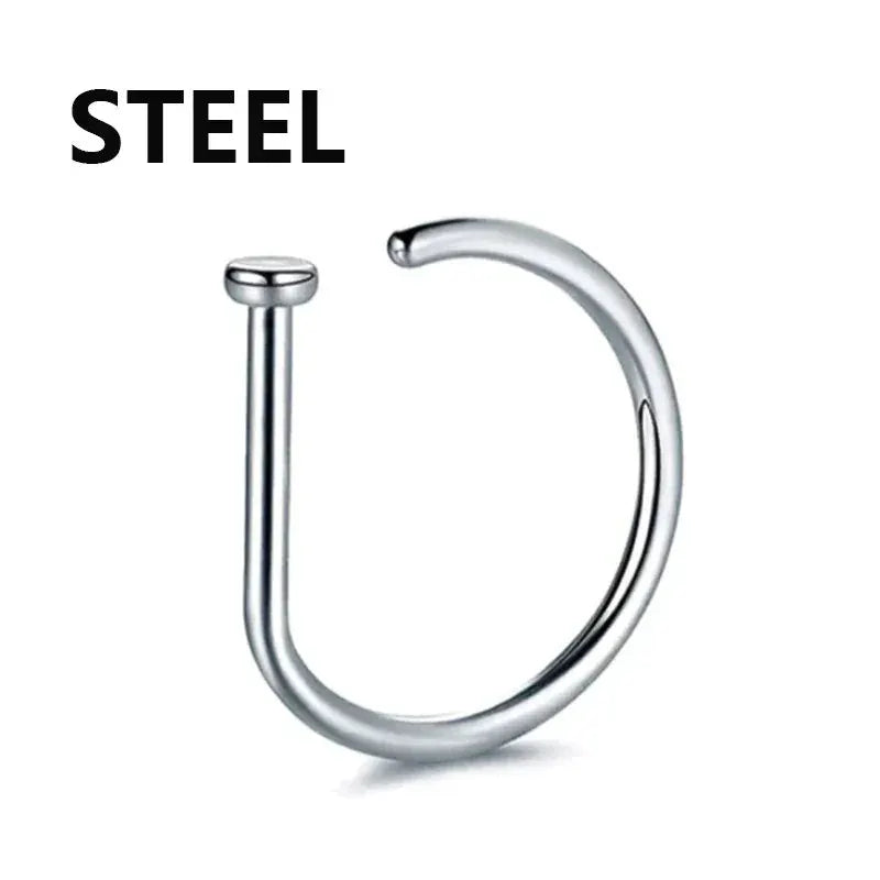 Women Fake Nose Ring Hoop Septum Non Piercing Clip