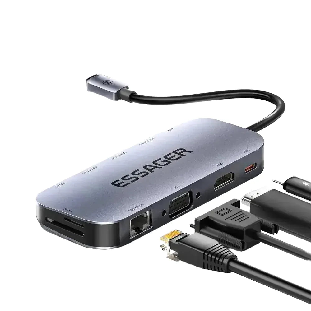 Fast In USB C Hub for MacBooks Pro — Gray 7 In 1 HUB