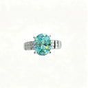 Emerald Green Moissanite Ring For Women