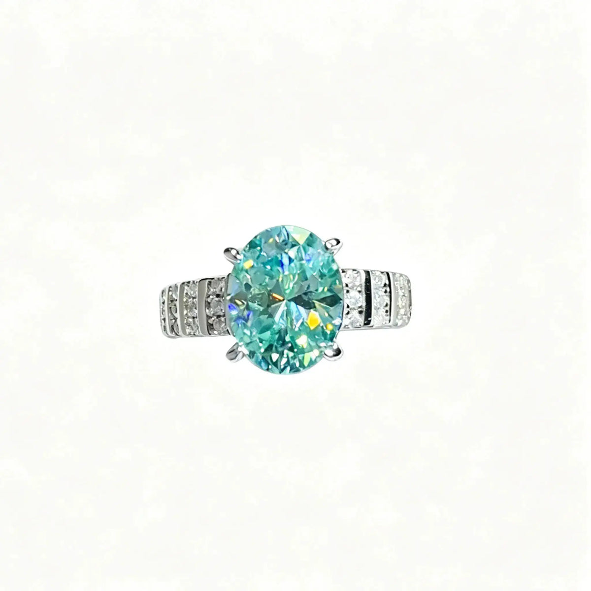 Emerald Green Moissanite Ring For Women — product image 5