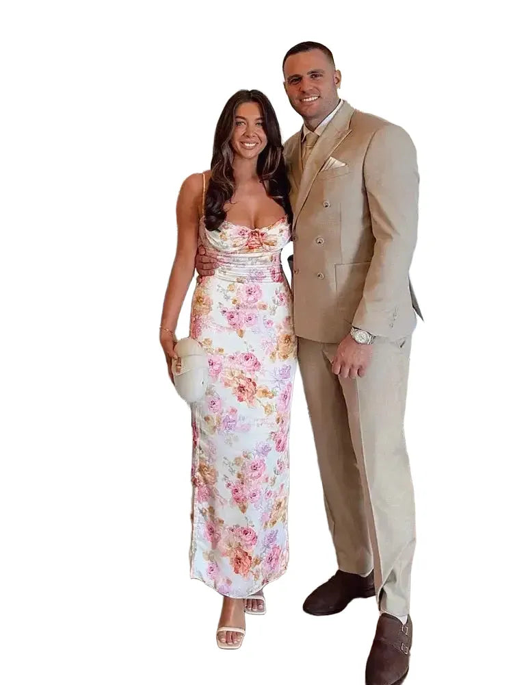 Suninheart Summer Spaghetti Strap Floral Maxi Dress Bodycon — product view 1