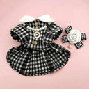 Sweet Plaid Princess Dress for Small Dogs Fashionable Cozy