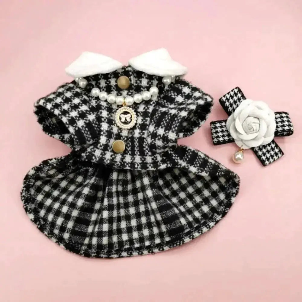 Sweet Plaid Princess Dress for Small Dogs Fashionable Cozy