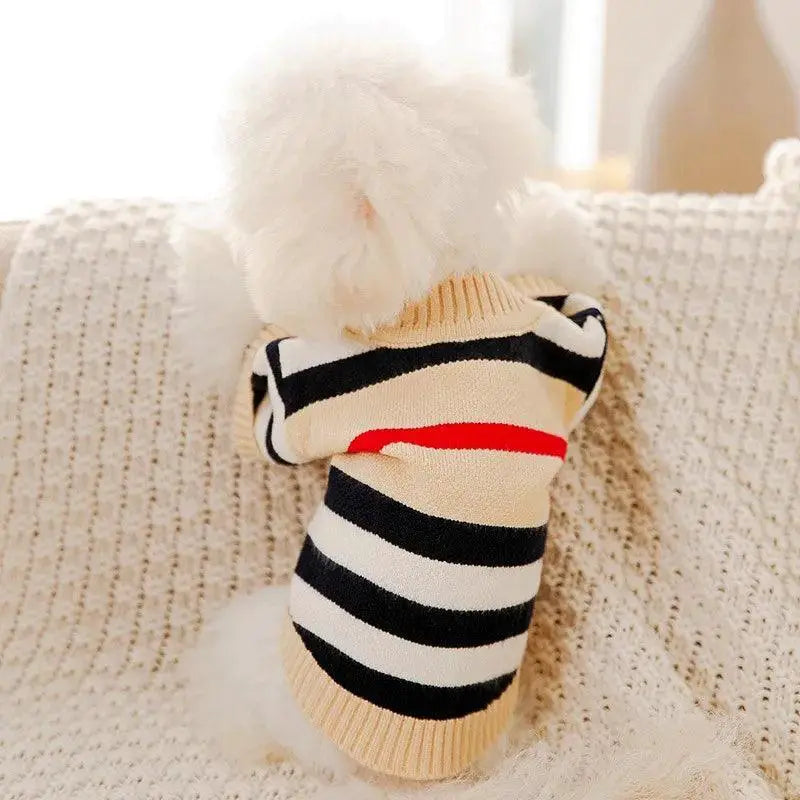 Chic Striped Winter Pet Sweater For Cozy Dogs And Cats