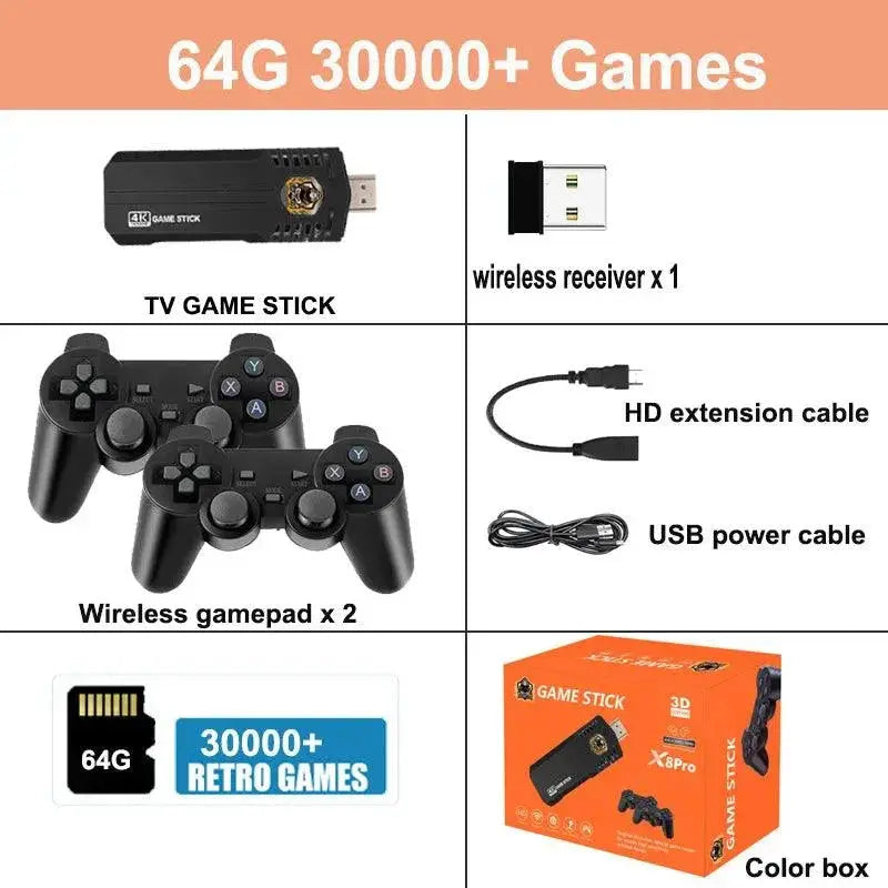 Game Stick 4K X8 Pro Retro Handheld Console 30000 Games
