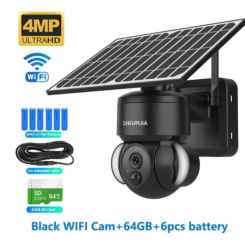 Outdoor Solar Security Camera for Home Edition AA — BW WIFI ADD 64GB