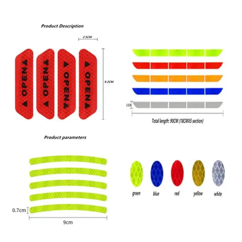 Car Safety Reflective Tape Set for Enhanced Visibility