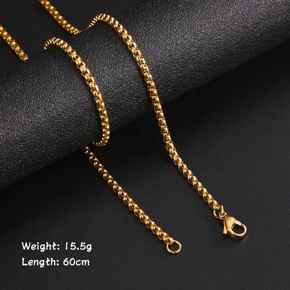 Durable Box Chain Necklace for Men Daily — product view 10